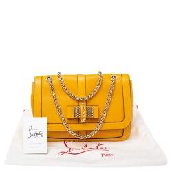 Christian Louboutin Yellow Leather Small Sweet Charity Shoulder Bag