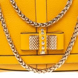 Christian Louboutin Yellow Leather Small Sweet Charity Shoulder Bag