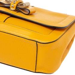 Christian Louboutin Yellow Leather Small Sweet Charity Shoulder Bag