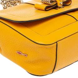 Christian Louboutin Yellow Leather Small Sweet Charity Shoulder Bag