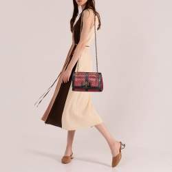 Christian Louboutin Red/Black Leather Sweet Charity Shoulder Bag