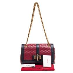 Christian Louboutin Red/Black Leather Sweet Charity Shoulder Bag