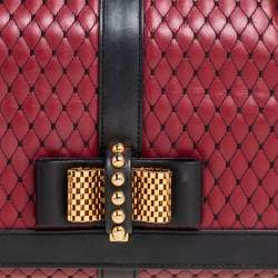 Christian Louboutin Red/Black Leather Sweet Charity Shoulder Bag