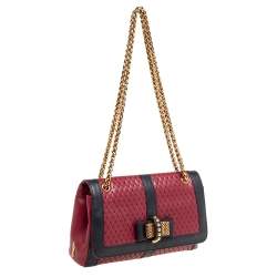 Christian Louboutin Red/Black Leather Sweet Charity Shoulder Bag