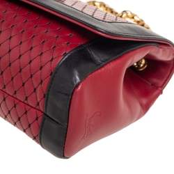 Christian Louboutin Red/Black Leather Sweet Charity Shoulder Bag