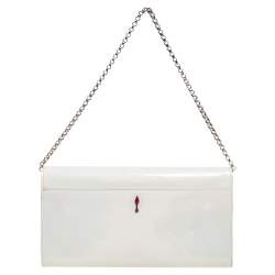 Christian Louboutin Pearl Holographic Patent Leather Vero Dodat Chain Clutch