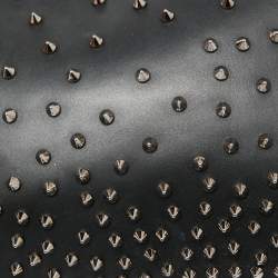 Pre Owned Christian Louboutin Black Leather Spiked Loubiposh Chain Clutch