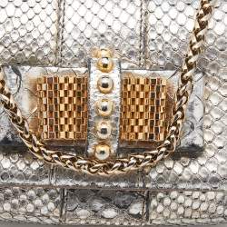 Christian Louboutin Silver Python Mini Sweet Charity Crossbody Bag