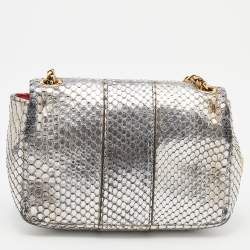 Christian Louboutin Silver Python Mini Sweet Charity Crossbody Bag
