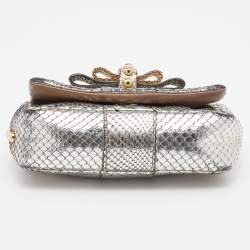 Christian Louboutin Silver Python Mini Sweet Charity Crossbody Bag