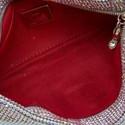 مملوكة مسبقًا حقيبة كلتش كريستيان لوبوتان ماي كيماي كريستال متعدد الألون مرصعة