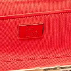 Christian Louboutin Beige Patent Leather Spiked Frame Clutch