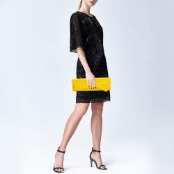 مملوكة مسبقًا Christian Louboutin Yellow Patent Leather So Kate Clutch