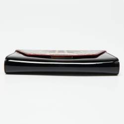 Christian Louboutin Black/Red Leopard Print Patent Leather Vero Dodat Chain Clutch