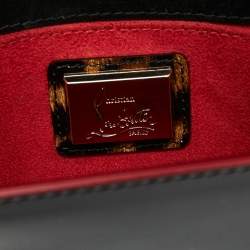 Christian Louboutin Black/Red Leopard Print Patent Leather Vero Dodat Chain Clutch