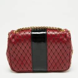 Christian Louboutin Red/Black Matelasse Leather Sweet Charity Shoulder Bag