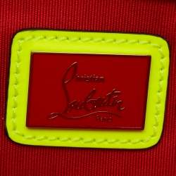 Christian Louboutin Neon Green Matte Leather Riviera Chain Clutch