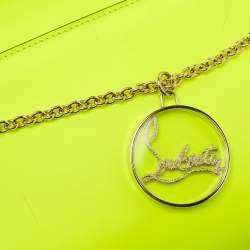 Christian Louboutin Neon Green Matte Leather Riviera Chain Clutch