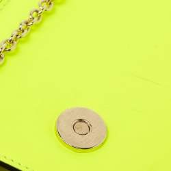 Christian Louboutin Neon Green Matte Leather Riviera Chain Clutch