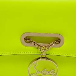 Christian Louboutin Neon Green Matte Leather Riviera Chain Clutch