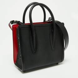 Christian Louboutin Black/Red Leather Mini Paloma Tote