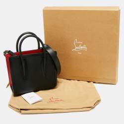 Christian Louboutin Black/Red Leather Mini Paloma Tote