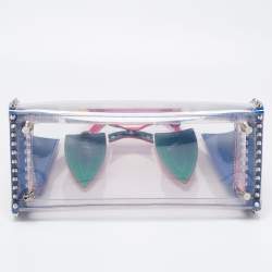 Pre Owned Christian Louboutin Multicolor/Clear PVC and Leather Medium Paloma Tote