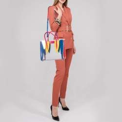 Pre Owned Christian Louboutin Multicolor/Clear PVC and Leather Medium Paloma Tote