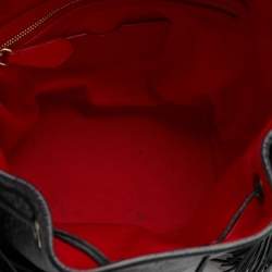Christian Louboutin Black Pebbled Leather Fringe Lucky L Backpack