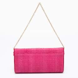 Christian Louboutin Grenadine Snakeskin and Patent Leather Riviera Chain Clutch