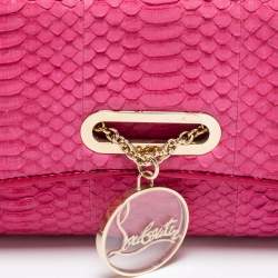 Christian Louboutin Grenadine Snakeskin and Patent Leather Riviera Chain Clutch