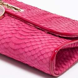 Christian Louboutin Grenadine Snakeskin and Patent Leather Riviera Chain Clutch