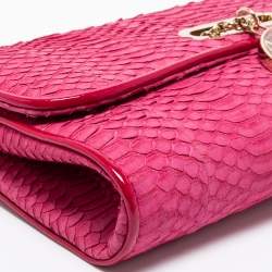 Christian Louboutin Grenadine Snakeskin and Patent Leather Riviera Chain Clutch