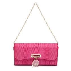 Christian Louboutin Grenadine Snakeskin and Patent Leather Riviera Chain Clutch