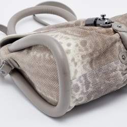 Christian Louboutin Grey Karung and Leather Top Handle Bag