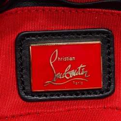 مملوكة مسبقًا حقيبة كتف كريستيان لوبوتان سويت شاريتي جلد وقطيفة ذهبي/أسود 