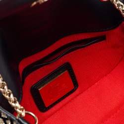 مملوكة مسبقًا حقيبة كتف كريستيان لوبوتان سويت شاريتي جلد وقطيفة ذهبي/أسود 