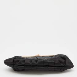Christian Louboutin Black Satin Loubinight Frame Clutch