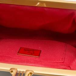 Christian Louboutin Black Satin Loubinight Frame Clutch