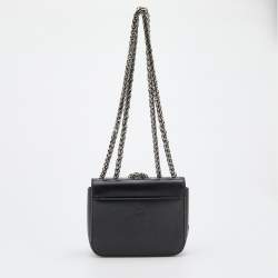 مملوكة مسبقًا Christian Louboutin Black Leather Sweet Charity Loubi Bow Shoulder Bag