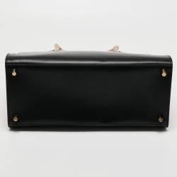 Christian Louboutin Black/Red Leopard Print Patent and Leather Paloma Tote