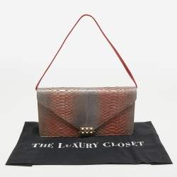 Christian Louboutin Ombre Orange Python Envelope Clutch