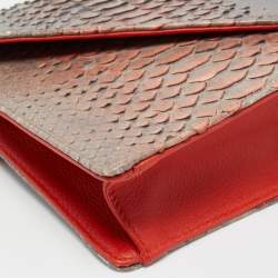 Christian Louboutin Ombre Orange Python Envelope Clutch