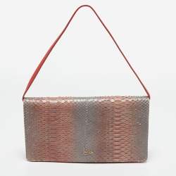 Christian Louboutin Ombre Orange Python Envelope Clutch