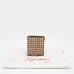 Christian Louboutin Beige Leather Spiked Bifold Wallet