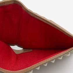 Christian Louboutin Beige Leather Spiked Bifold Wallet