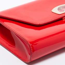 Christian Louboutin Red Patent Leather Vero Dodat Chain Clutch 