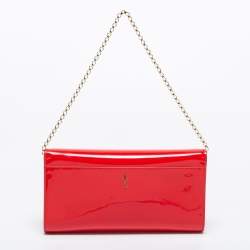 Christian Louboutin Red Patent Leather Vero Dodat Chain Clutch 