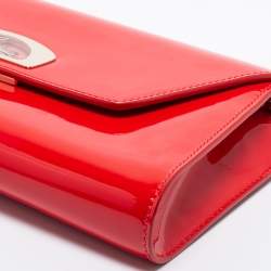 Christian Louboutin Red Patent Leather Vero Dodat Chain Clutch 