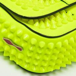 مملوكة مسبقًا Christian Louboutin Neon Yellow Leather Mini Spiked Sweet Charity Crossbody Bag